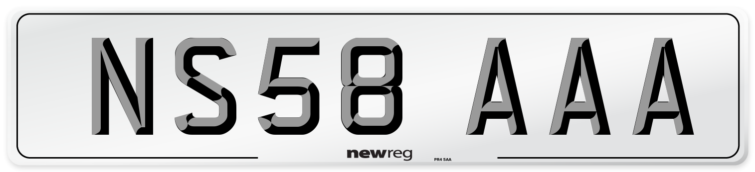 NS58 AAA Number Plate from New Reg